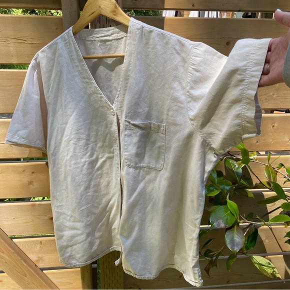 Vintage Cotton Ginny Tan Colour Baseball Style Buttondown - Picture 3 of 7